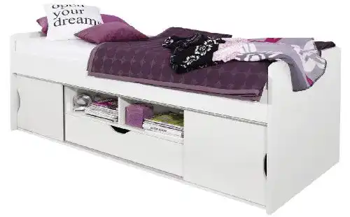Jugendbett Rauch Möbel Point mit Stauraum in Weiß