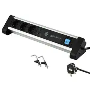 Steckdosenleiste mit USB-C Electraline 62556 3-fach für Schreibtisch