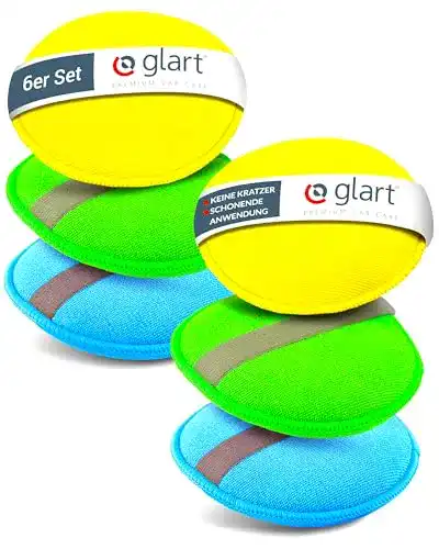 Polierschwamm Glart Mikrofaser Set für Auto, 6 Stück