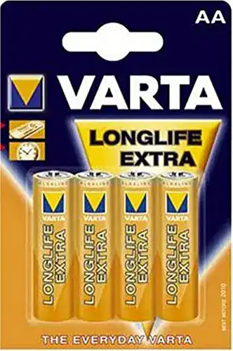 Varta Longlife Extra Alkaline AA Mignon Batterien 4er Pack