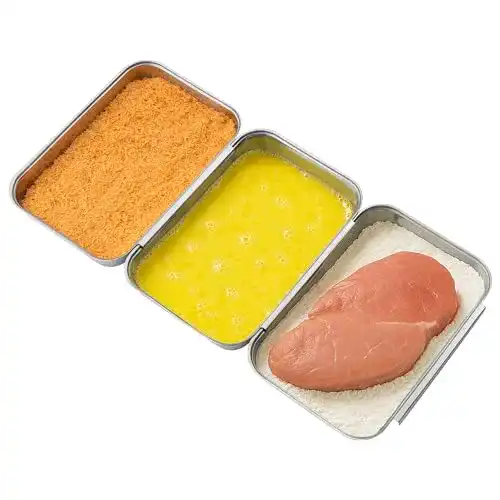 Navaris Edelstahl Panier-Set 3-teilig mit Schalen für Schnitzel und Fisch