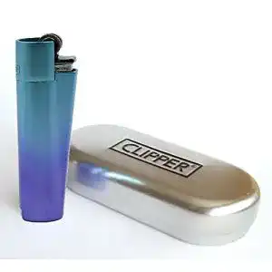 Clipper Feuerzeug aus Metall im Blue Gradient Design
