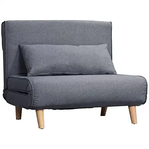 HOMCOM Futonsofa Einzelsofa Klappsofa Schlafsofa für kleine Räume