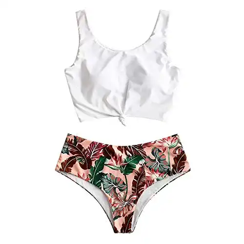 Zweiteiliger Tankini Set von ZAFUL mit Knotendetail für Damen