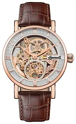 Ingersoll The Herald Herren-Automatikuhr mit Lederarmband, 40 mm