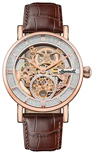 Ingersoll The Herald Herren-Automatikuhr mit Lederarmband, 40 mm