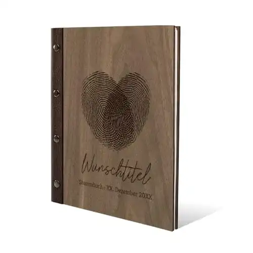 Stammbuch mit individueller Gravur aus Nussbaumholz