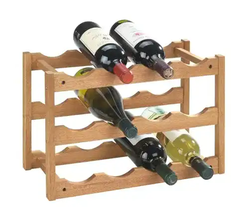 Weinregal WENKO Norway für bis zu 12 Flaschen aus Walnussholz