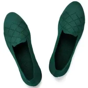 Ballerinas Puxowe Damen Flache Schuhe mit Runder Zehe und Strickdesign
