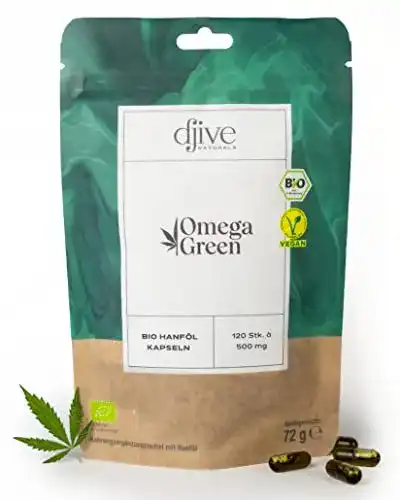 Hanföl-Kapseln Bio von Djive Naturals – Omega 3, vegan und hochwertig
