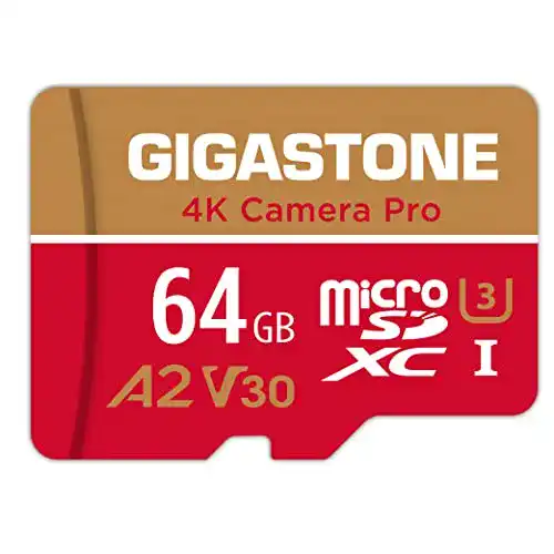Gigastone 64GB MicroSDXC Speicherkarte für 4K Videoaufnahmen