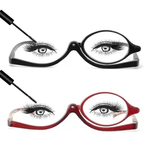 Schminkbrille JM – 2 Paar Makeup Lesebrille mit Flip-Funktion