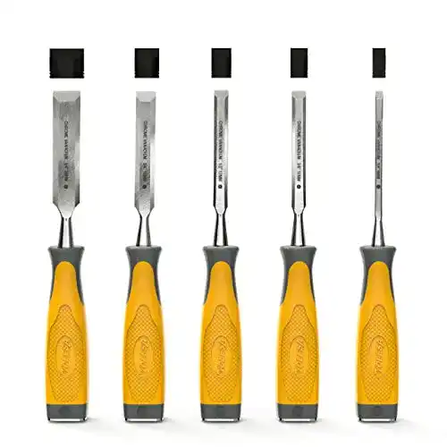 Stechbeitel Set von TOLESA für Holz 5 Teile aus Cr-V mit Soft Grip