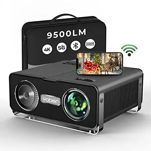YABER Beamer mit 9500 Lumen, WiFi und Bluetooth, 1080P