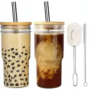 Bubble Tea Becher Alink 2er Set 650 ml Glasbecher