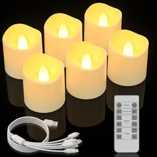 LED Teelichter Ymenow wiederaufladbar mit Timerfunktion