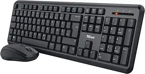 Kabelloses Trust Ymo Tastatur Maus Set mit deutschem Layout