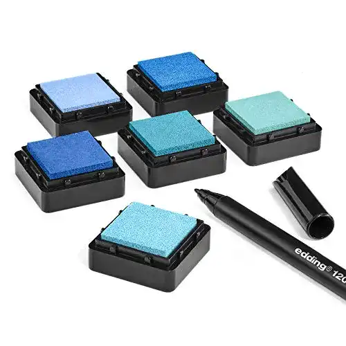 Stempelkissen Katinga 6er Set mit Fingerabdruckstift