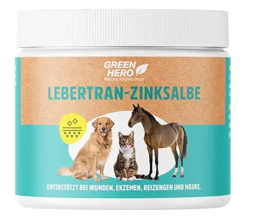 Zinksalbe Green Hero Lebertran 500g für Hautprobleme bei Tieren
