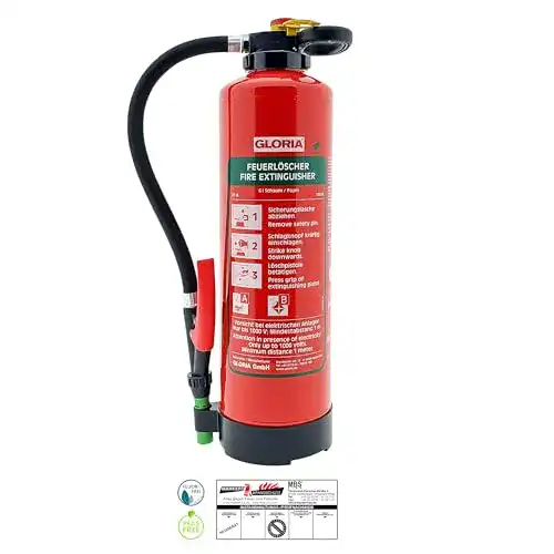 Gloria SKE 6 PRO Schaum Feuerlöscher 6 Liter für Brandklassen A und B