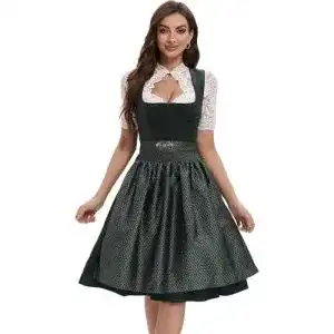 Trachtenrock Goxozzy Dirndl Damen Midi Samt mit Dirndlschürze