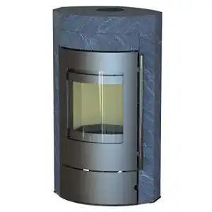 Thermia Kaminofen Ignis Mass in Gussgrau mit Specksteinverkleidung