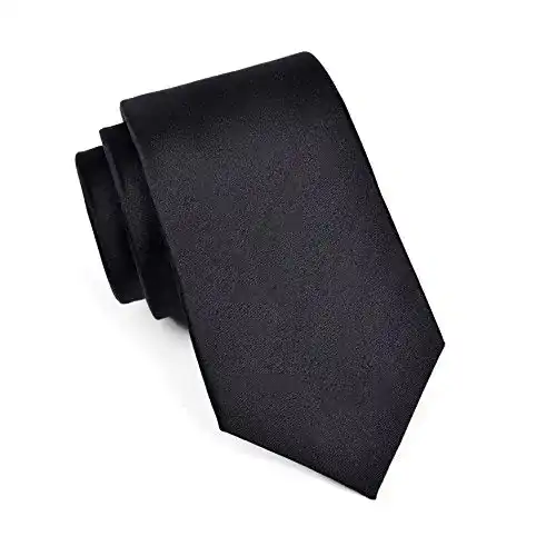 Seidenkrawatte Massi Morino für Herren in Schwarz, 6,5 cm breit, 155 cm lang