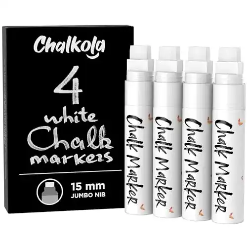 Fenstermalstifte Chalkola Kreidestifte abwaschbar in Weiß
