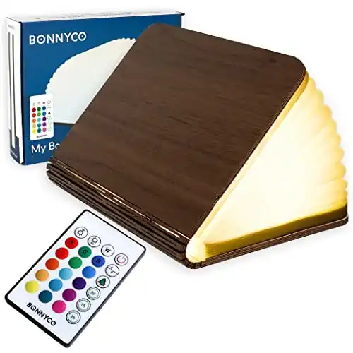 Buchlampe aus Holz mit Farbwechsel und Timer LED Lampe für Zuhause
