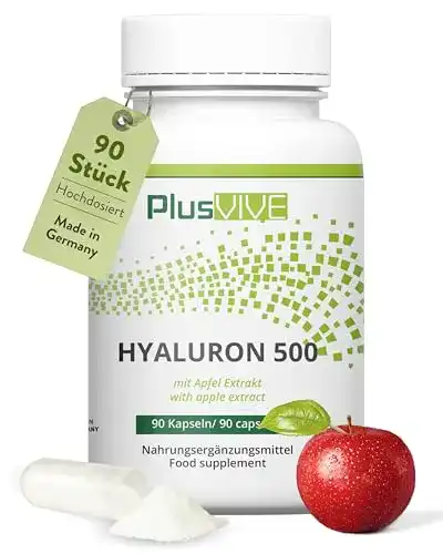 Hyaluronsäure-Kapseln Plusvive 90 Kapseln mit 500 mg Hyaluronsäure