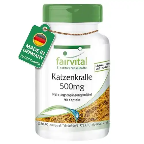 Katzenkrallen-Kapseln Fairvital mit 500mg Cat’s Claw pro Kapsel