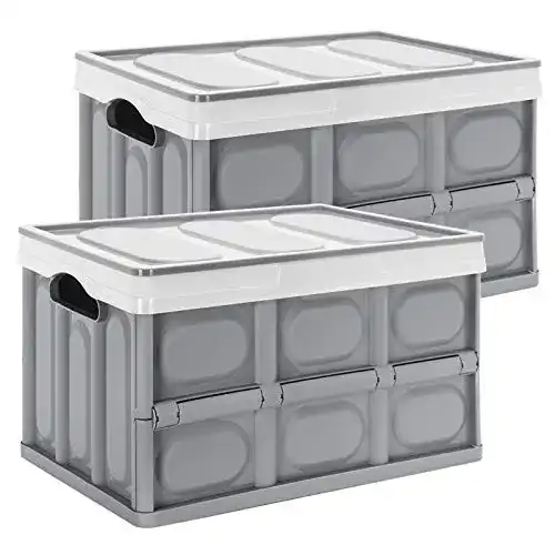 Yorbay Klappbox 2er-Set 30L mit Deckel für Transport und Aufbewahrung