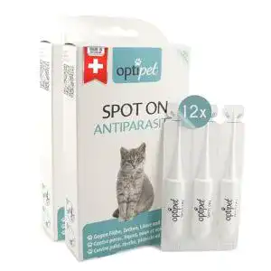 Zeckenschutz für Katzen mit Optipet Spot On Pipetten 12x1ml