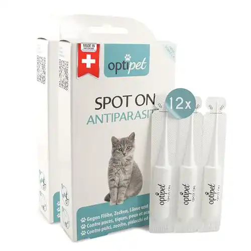 Zeckenschutz für Katzen mit Optipet Spot On Pipetten 12x1ml