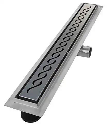 Vilstein Duschrinne 70 cm aus Edelstahl mit Bodenablauf