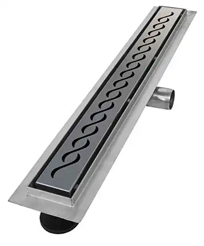 Vilstein Duschrinne 70 cm aus Edelstahl mit Bodenablauf
