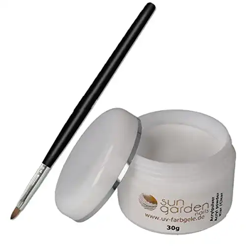 Nagel-Puder Sun Garden Nails – Acryl Pulver klar 30g inkl. Acrylpinsel