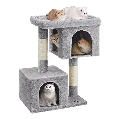 Feandrea Kratzbaum 101 cm für große Katzen mit Plattform und Höhlen