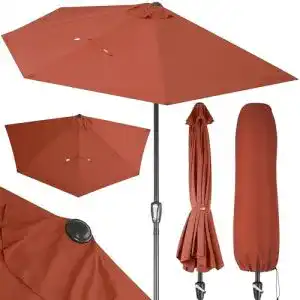 Halber Sonnenschirm Kingsleeve mit 2,7 m Durchmesser für Balkon und Terrasse