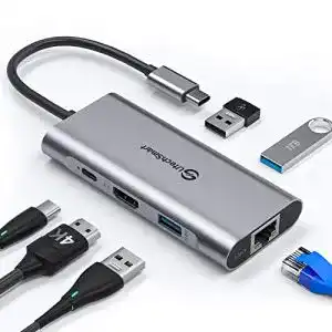Utechsmart USB-C Hub mit HDMI und Ethernet, 6 in 1 Multiport Adapter