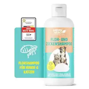 Floh- und Zeckenshampoo für Hunde und Katzen von Green Hero
