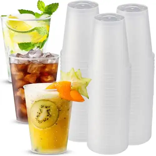 Plastikbecher Herboom 50 Stück, wiederverwendbare 360 ml matte Becher