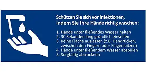Aufkleber Hände waschen, 5 Stück Hinweis Aufkleber zur Handhygiene