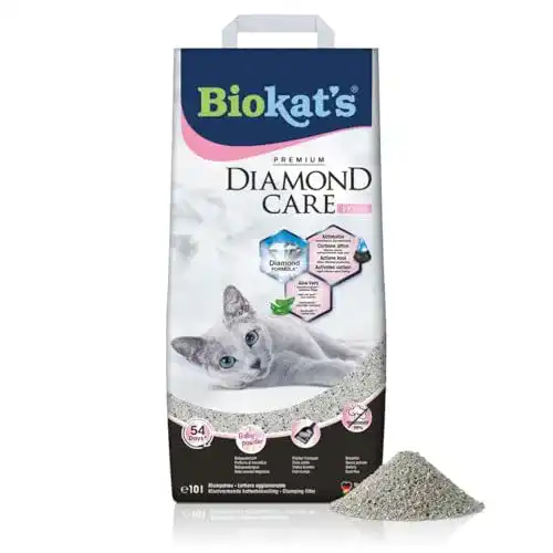 Katzenstreu Biokat’s Diamond Care Fresh mit Babypuder-Duft