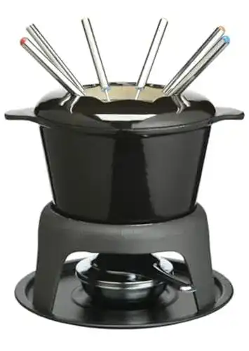 Fondue-Set aus Gusseisen für Käse, Schokolade und Fleisch