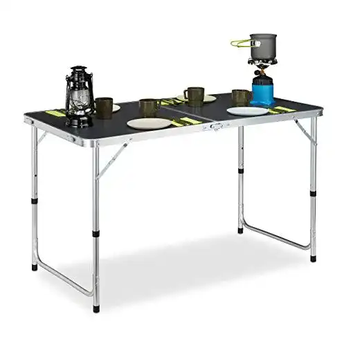 Campingtisch Relaxdays klappbar aus Aluminium und MDF