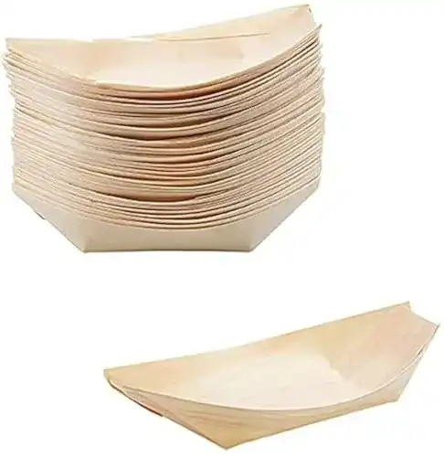 Bio-Einweggeschirr Holzschalen aus Kiefernholz für Fingerfood