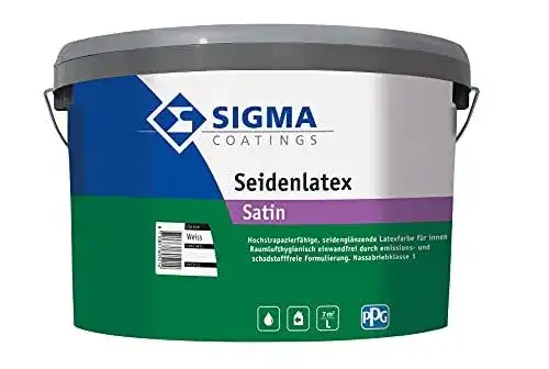 Latexfarbe Seidenglanz Sigma Seidenlatex Weiss 5L