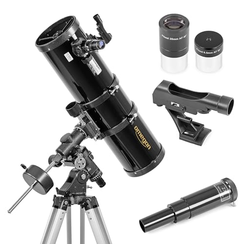 Omegon Teleskop N 150/750 EQ-4 Newton Reflektor für Einsteiger und Fortgeschrittene