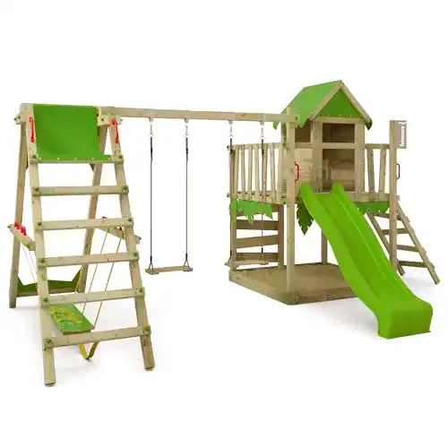 Spielturm Fatmoose Klettergerüst JazzyJungle Jam XXL mit SurfSwing